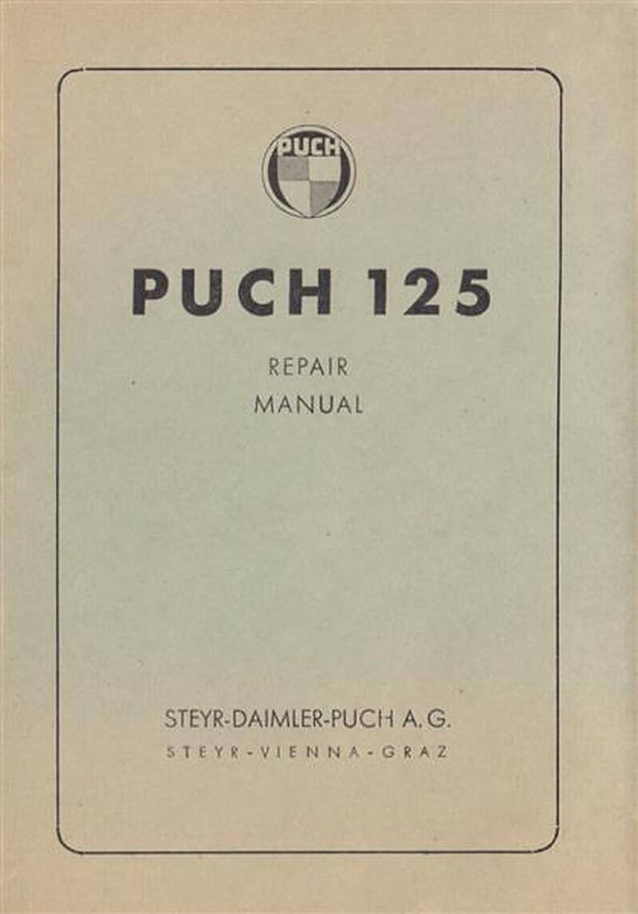 Puch Motorcycle 125T (Touren), Repair Manual, Buchcover