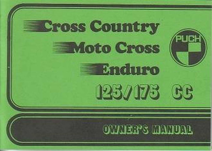 Puch Motorcycle Cross country, Motocross, Enduro, (5-speed), Owners Manual, Buchcover