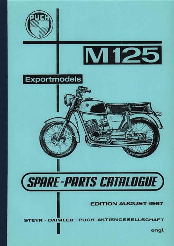 Puch M 125 Exportmodels (single piston) Spare Parts List, Buchcover