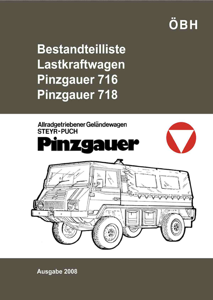 Puch Pinzgauer 716 und 718 Ersatzteilkatalog, Buchcover