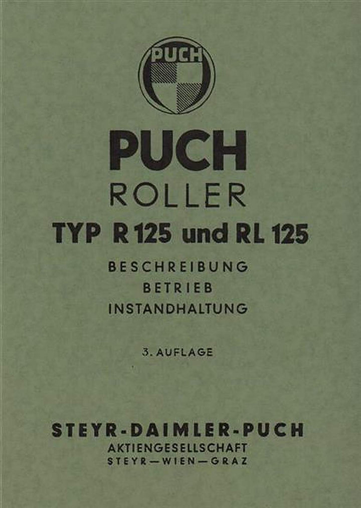 Puch R 125, RL 125, Betriebsanleitung, Buchcover