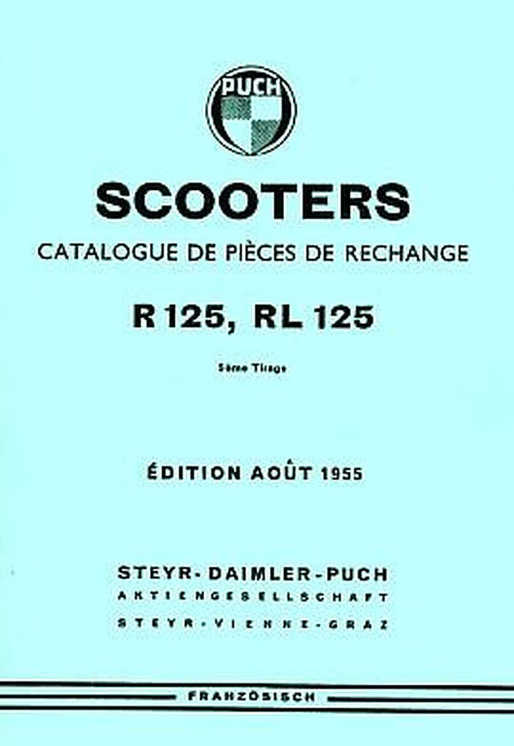 Puch Modele R 125, RL 125, Catalogue de Pieces de Rechange, Buchcover