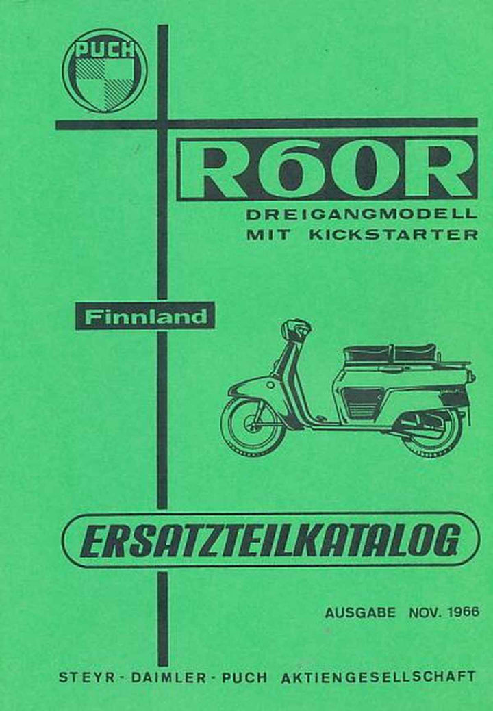 Puch R 60 R (Finnland) Ersatzteilkatalog, Buchcover
