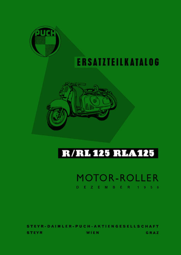 Puch R 125, RL 125 und RLA 125 Ersatzteilkatalog, Buchcover