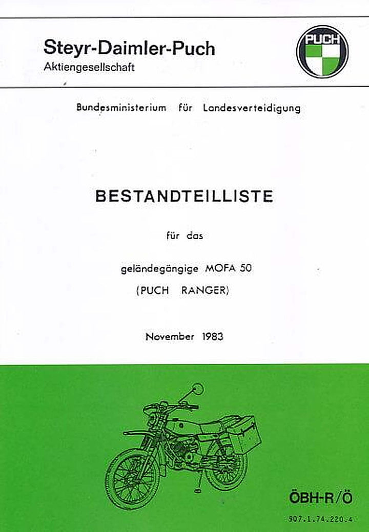 Puch Ranger – Österreichisches Bundesheer – Ersatzteilkatalog, Buchcover