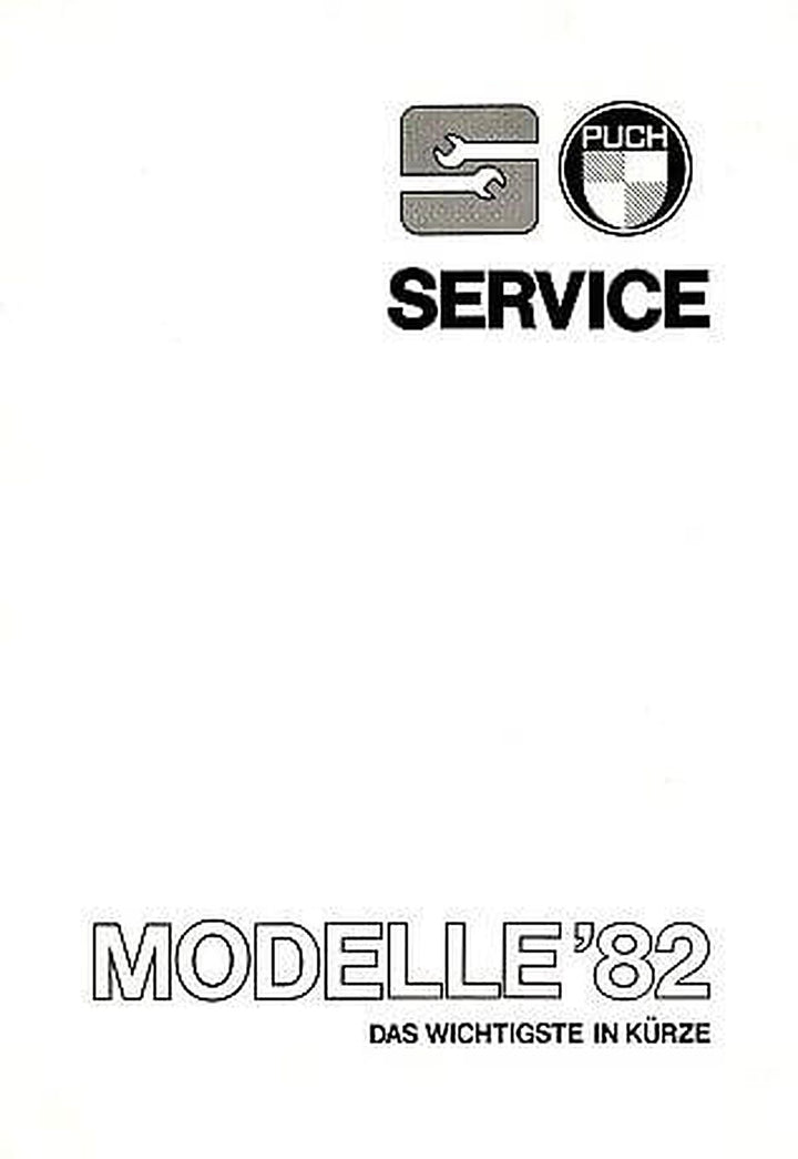 Puch Service Modelle 1982, Buchcover