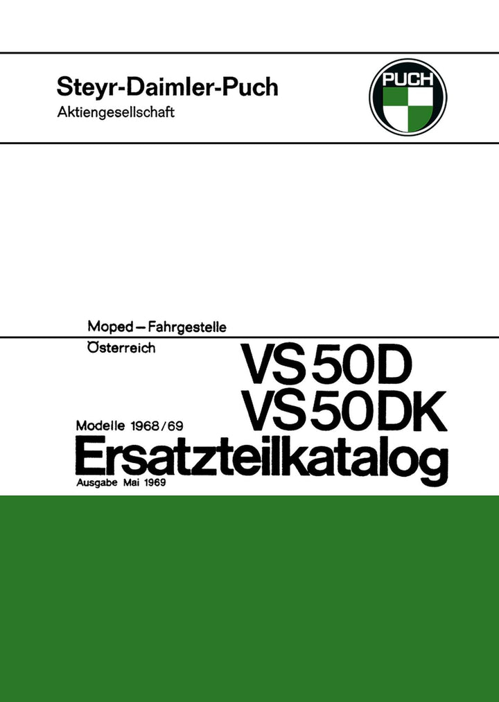 Puch VS 50 D, DK Fahrgestelle Ersatzteilkatalog, Buchcover