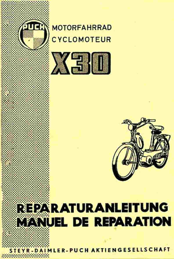 Puch X 30 Motorfahrrad, Reparaturanleitung, Buchcover