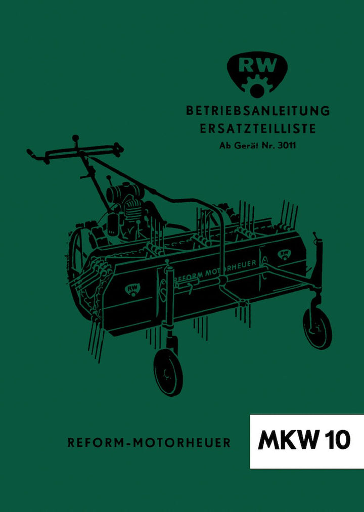 Reform MKW 10 Betriebsanleitung und Ersatzteilliste, Buchcover