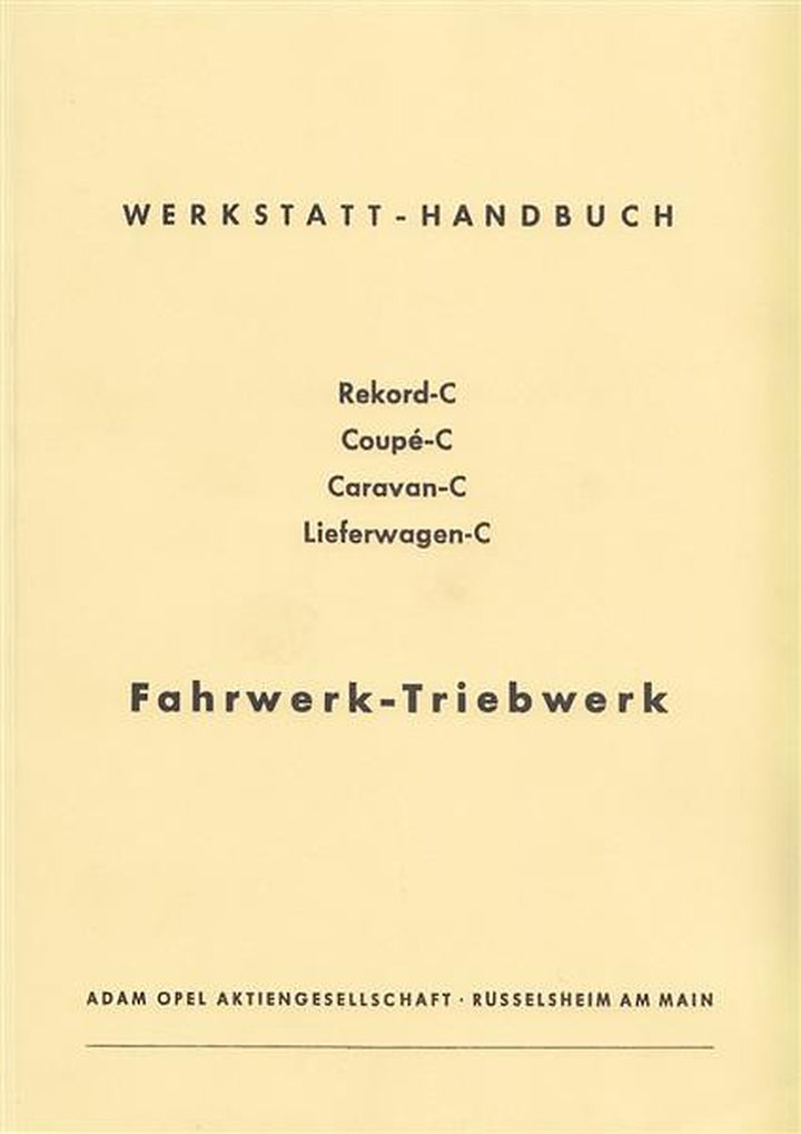 Opel Rekord C, Buchcover