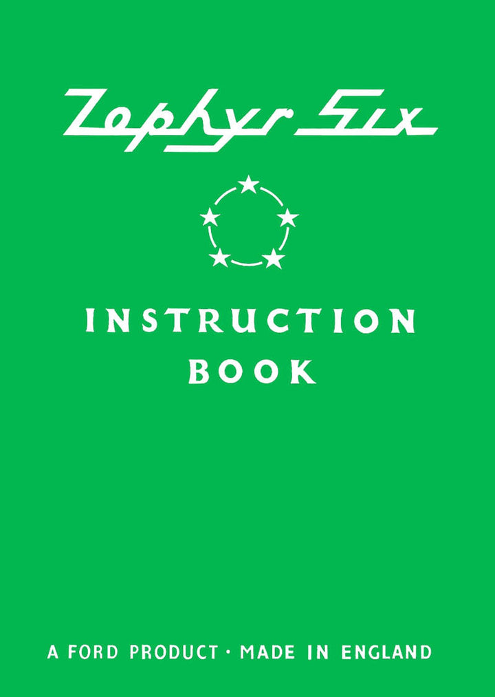 Ford Zephyr Six Instruction Book, Buchcover