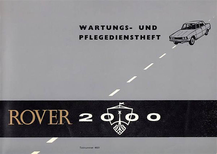Rover 2000, Wartungs- und Pflegedienstheft, Buchcover