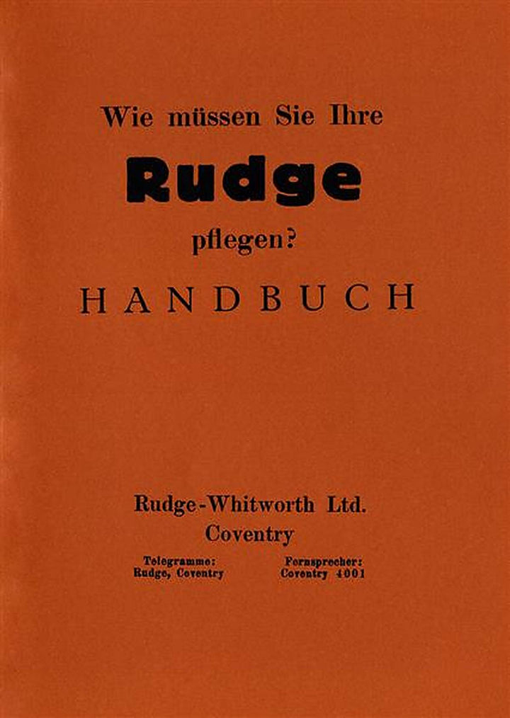 Rudge 250 350 500 Betriebsanleitung, Buchcover