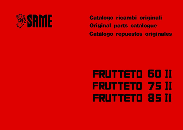 Same Frutteto 60 II 75 II 85 II Ersatzteilkatalog, Buchcover