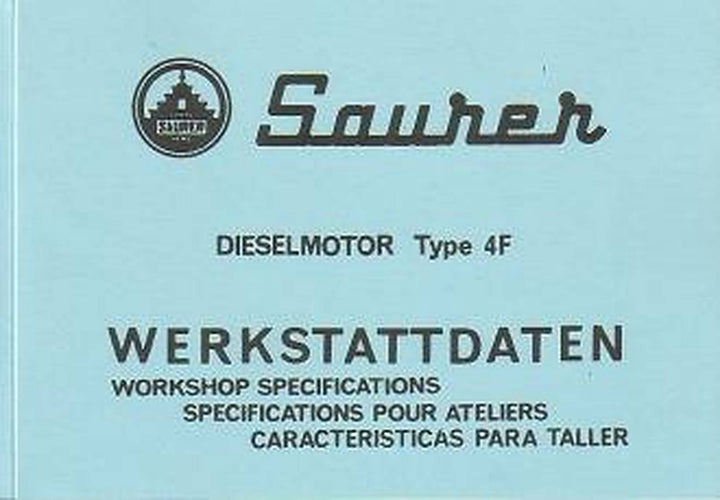 Saurer Dieselmotor, Type 4F (Österreich), Werkstattdaten, Buchcover