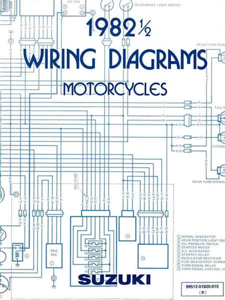 Suzuki 1982 1/2 Motorcycles Wiring Diagrams, Buchcover