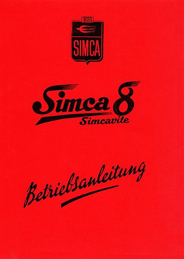 Simca 8 Simcavite Betriebsanleitung, Buchcover