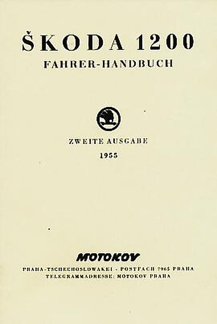 Skoda 1200, Modell 1955, Betriebsanleitung, Buchcover