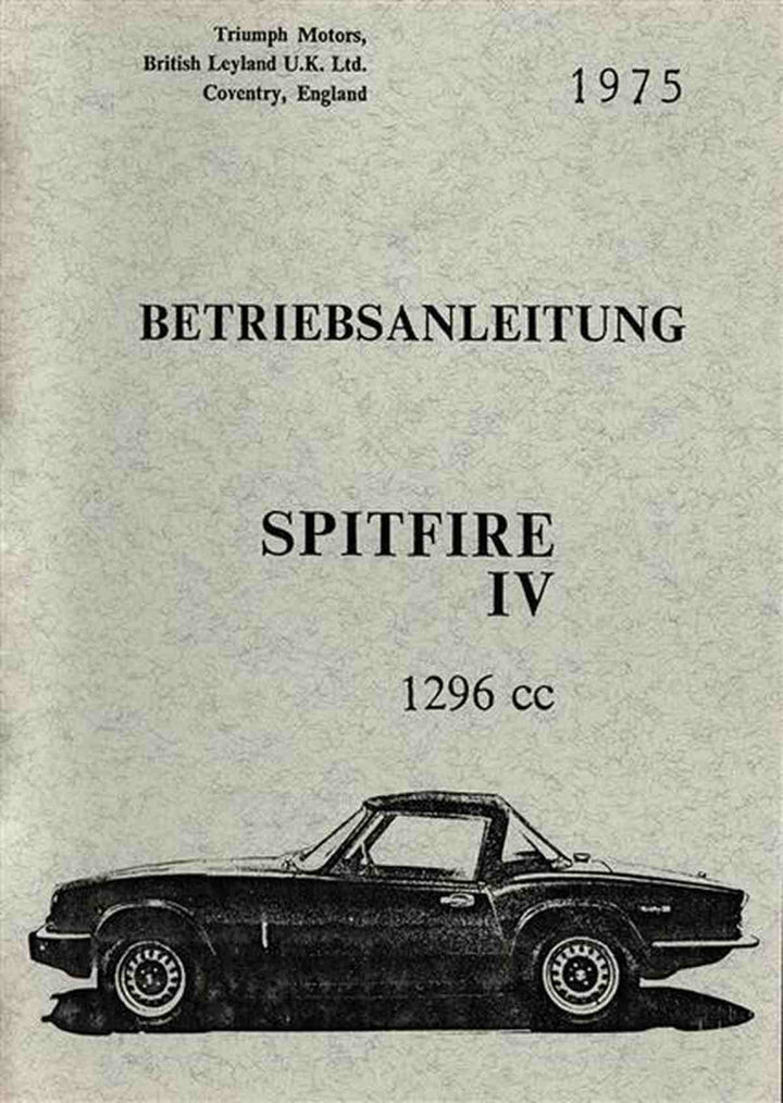 Triumph Spitfire IV Betriebsanleitung, Buchcover
