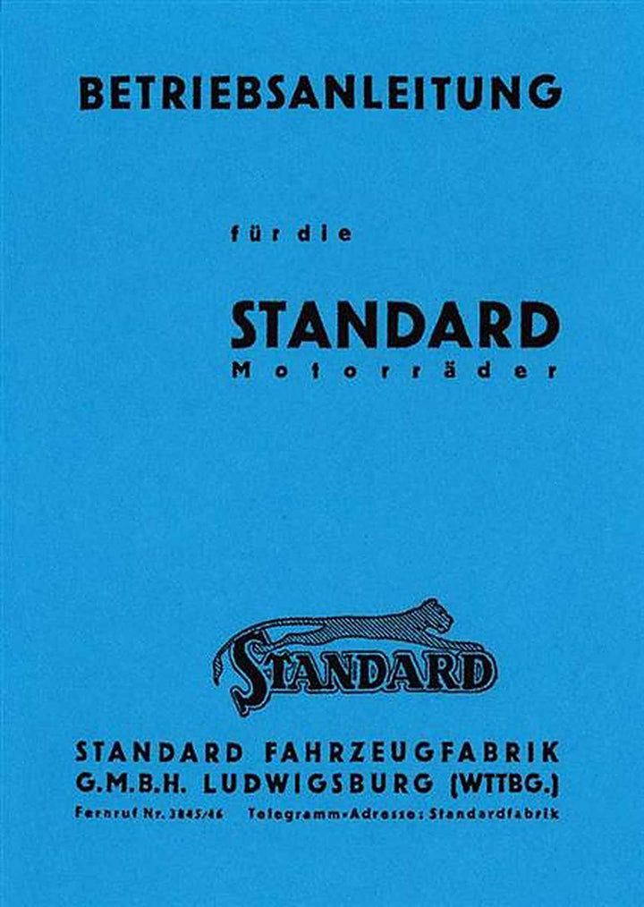 Standard Motorräder Betriebsanleitung, Buchcover