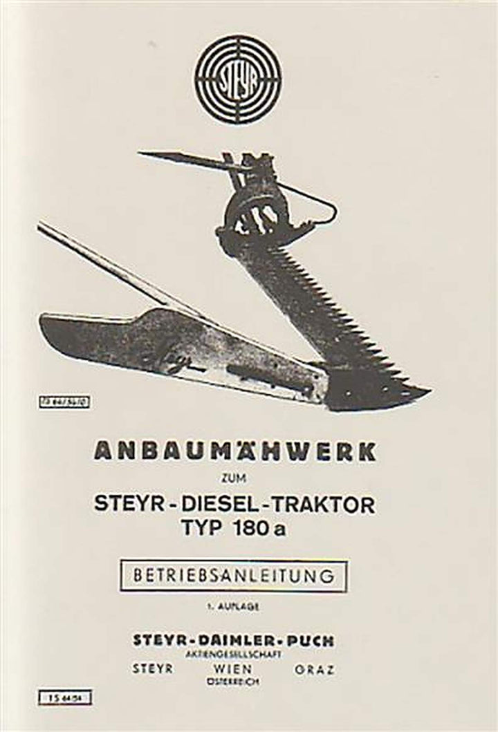 Steyr 180a Anbaumähwerk Betriebsanleitung, Buchcover