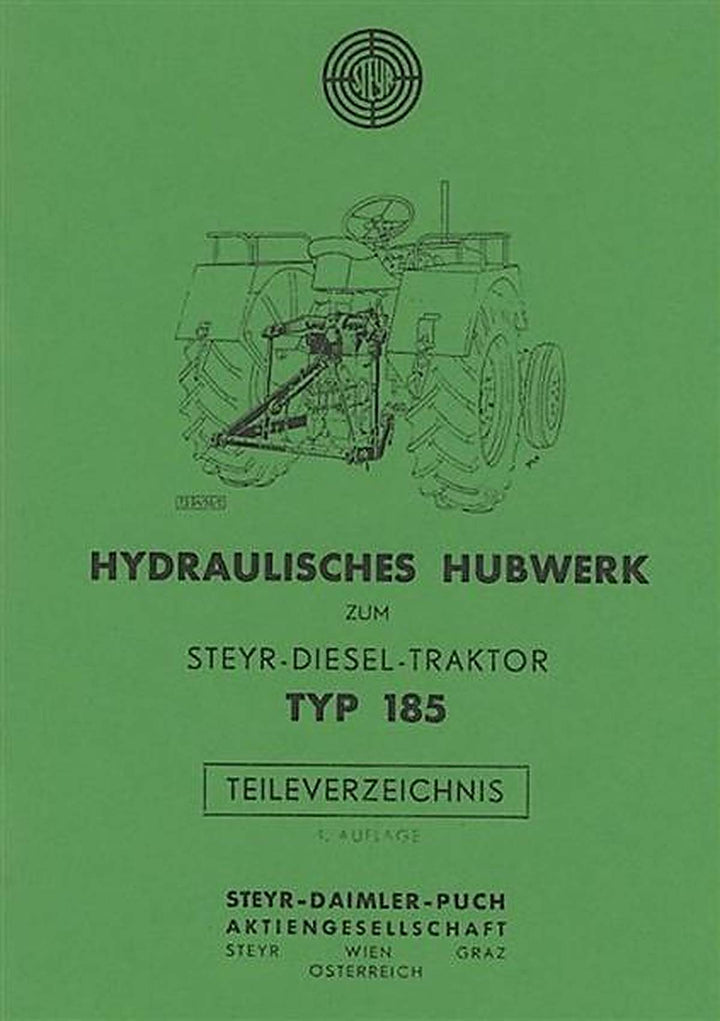 Steyr 185 Hydraulisches Hubwerk Ersatzteilkatalog, Buchcover