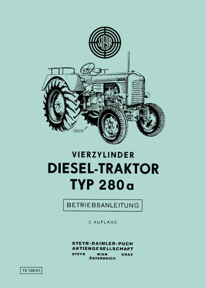 Steyr 280a Traktor Betriebsanleitung, Buchcover