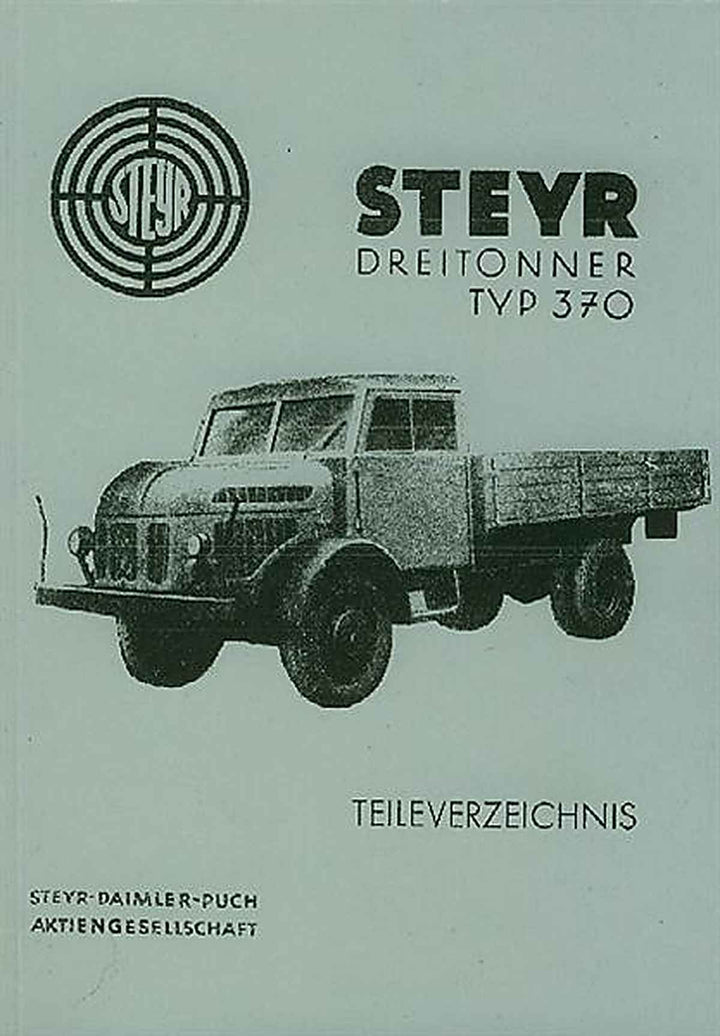 Steyr Dreitonner LKW, Typ 370, V 8, Ersatzteilkatalog, Buchcover