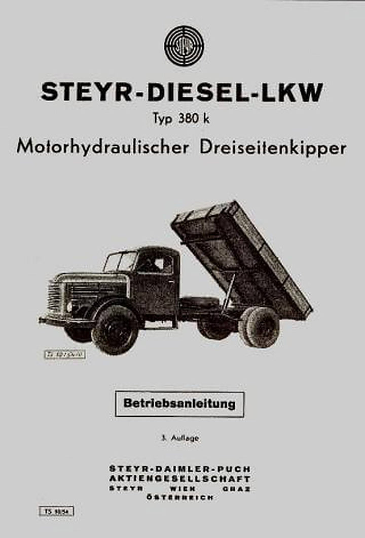 Steyr 380 K - Zusatz-Betriebsanleitung für die Kippanlage, Buchcover