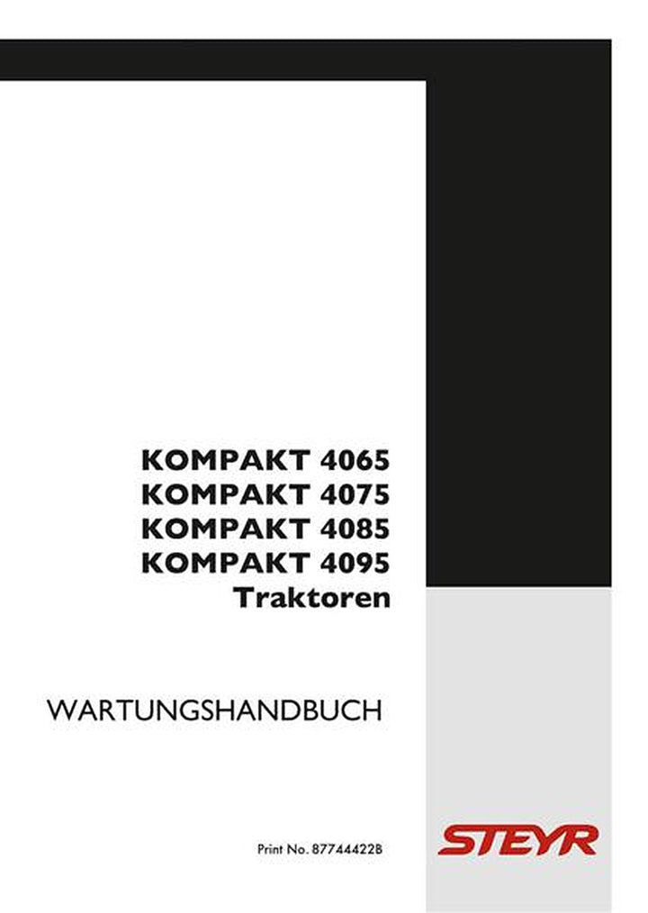 Steyr 4065 4075 4085 4095 Kompakt Traktor Wartungshandbuch, Buchcover
