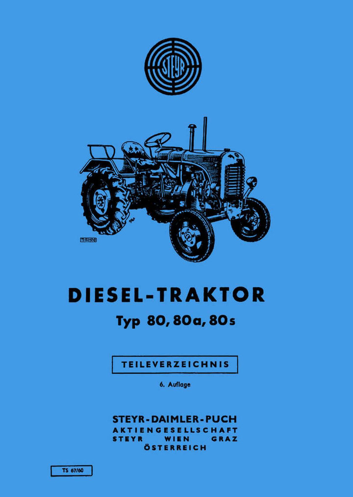 Steyr 80 80a 80s Traktor Ersatzteilkatalog, Buchcover