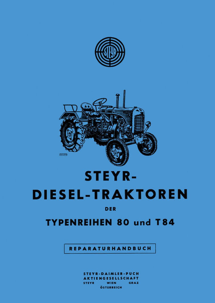 Steyr 80 und 84 Traktor Reparaturanleitung, Buchcover