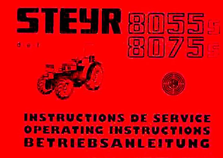 Steyr 8055s und 8075s Traktor Betriebsanleitung, Buchcover