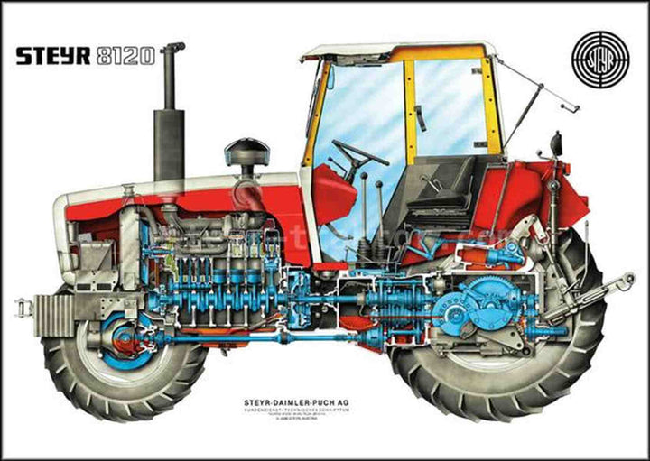 Steyr 8120 Traktor Poster, Poster-Motiv