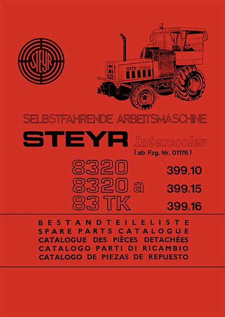 Steyr 8320, 8320a, 83 TK Ersatzteilkatalog, Buchcover