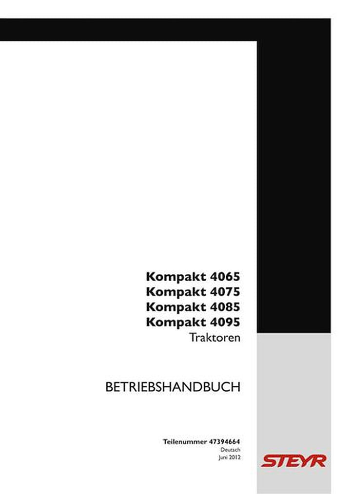 Steyr 4065 4075 4085 4095 Kompakt Traktor Betriebsanleitung, Buchcover