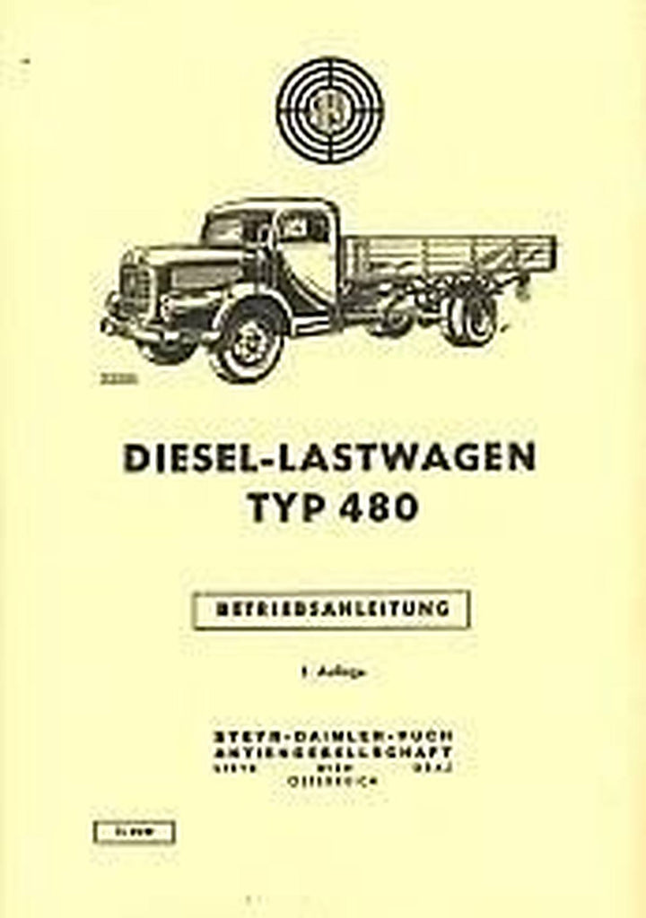 Steyr Diesel-LKW, Typen 480 und 480 f, Betriebsanleitung, Buchcover