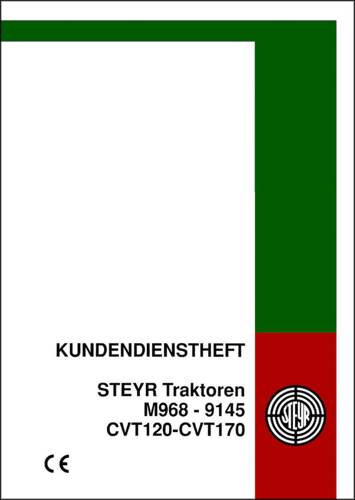 Steyr Multi-Trac M968-9145 und CVT120-CVT170 Kundendienstheft, Buchcover
