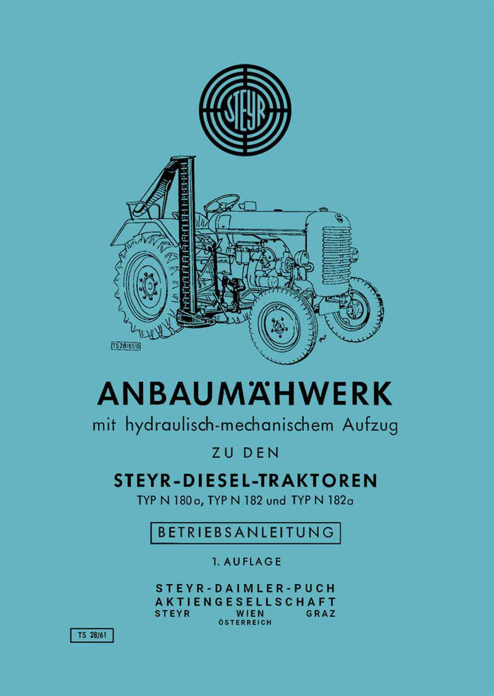 Steyr N180a N182 N182a Anbaumähwerk Betriebsanleitung, Buchcover