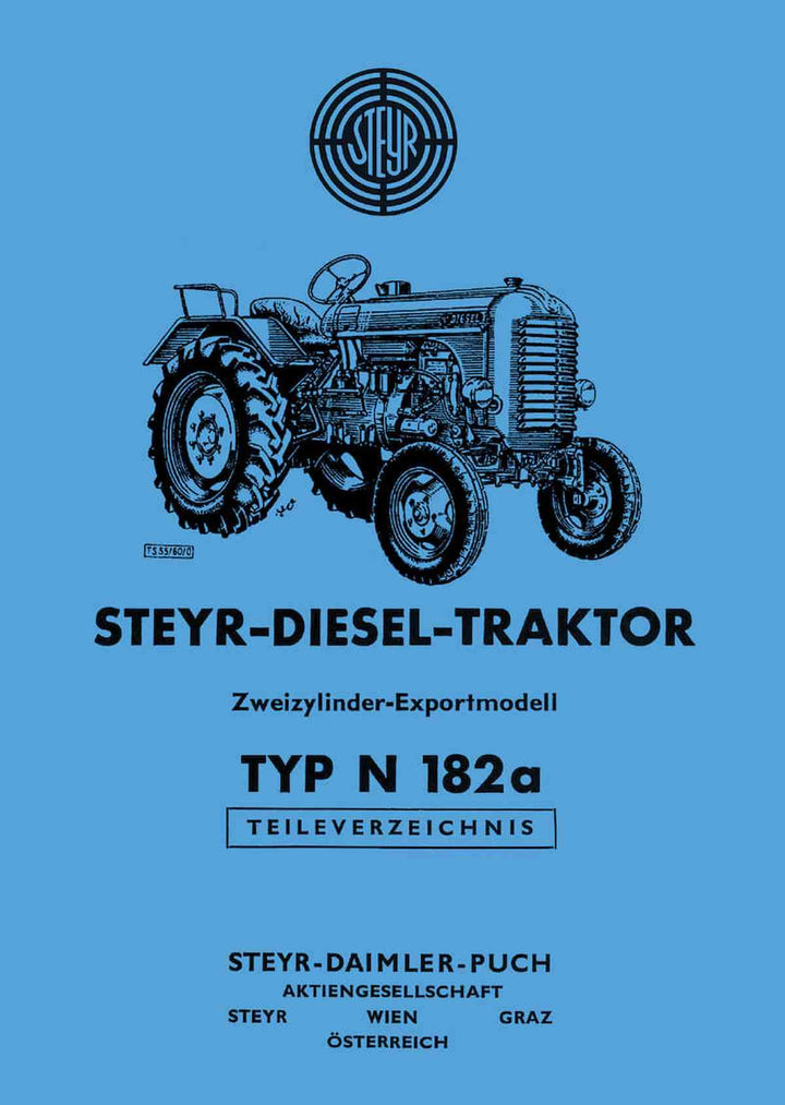 Steyr N182a Traktor Ersatzteilkatalog, Buchcover