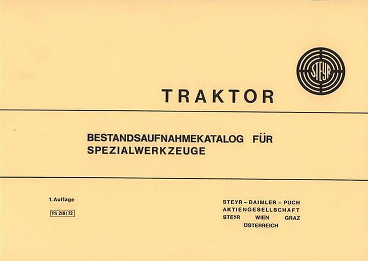 Steyr Spezialwerkzeuge für Traktoren - Ausgabe 1972, Buchcover