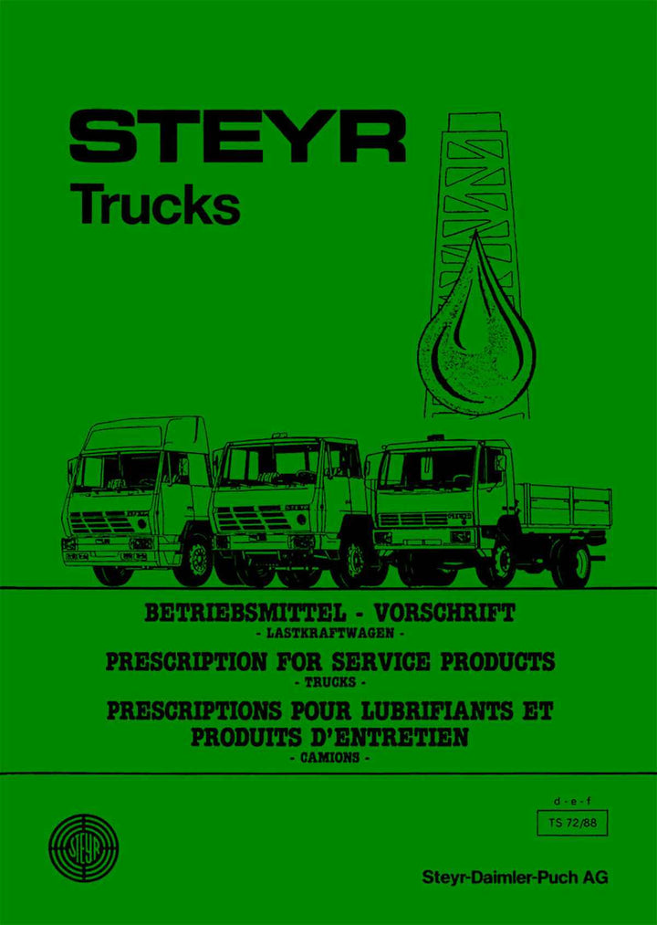 Steyr Trucks Lastkraftwagen Betriebsmittelvorschrift, Buchcover