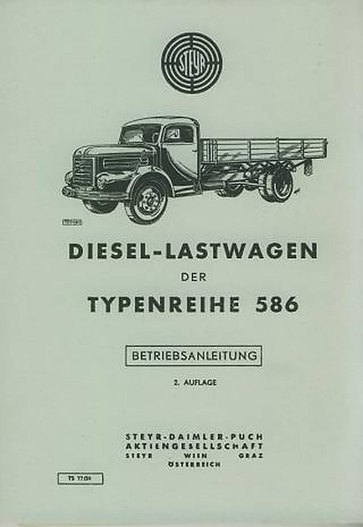 Steyr Typ 586, Betriebsanleitung, Buchcover