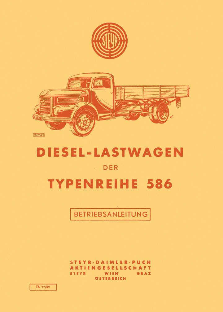 Steyr Typ 586, Betriebsanleitung, Buchcover
