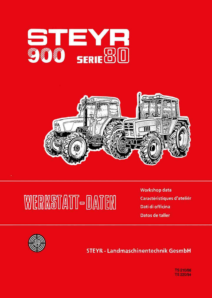 Steyr Werkstattdaten für Traktoren - Serie 80 - Ausgabe 1988, Buchcover
