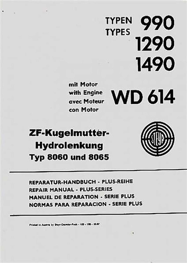 Steyr ZF-Kugelmutter-Hydrolenkung 8060 und 8065 Reparaturanleitung, Buchcover