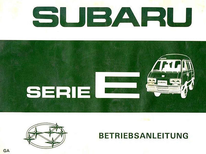 Subaru Serie E, Betriebsanleitung, Buchcover