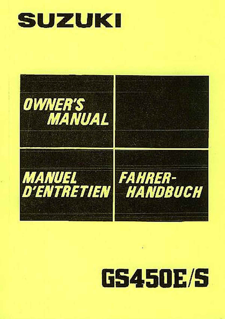 Suzuki GS450 GS450E GS450S Betriebsanleitung, Buchcover