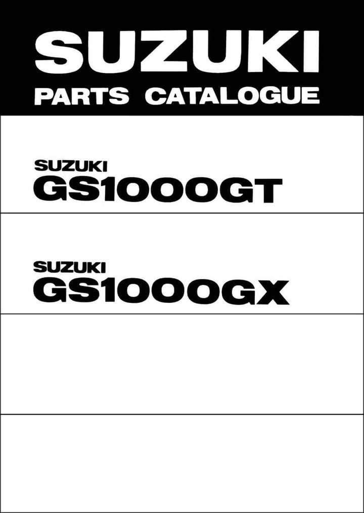 Suzuki GS1000G Parts Catalogue, Buchcover