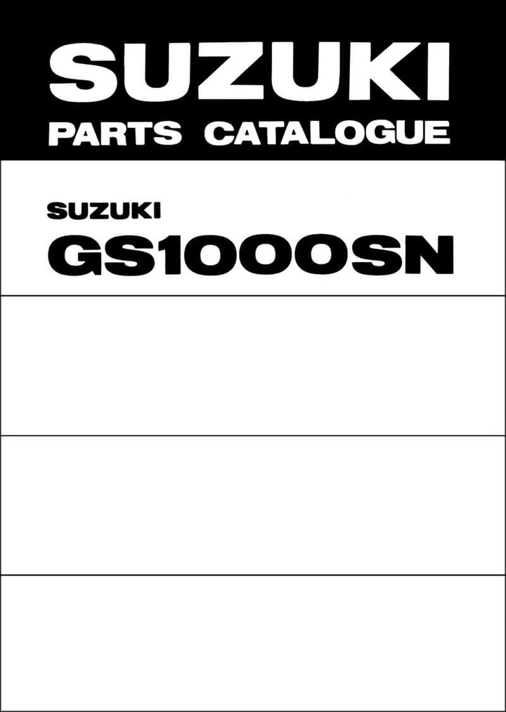 Suzuki GS1000S Parts Catalogue, Buchcover